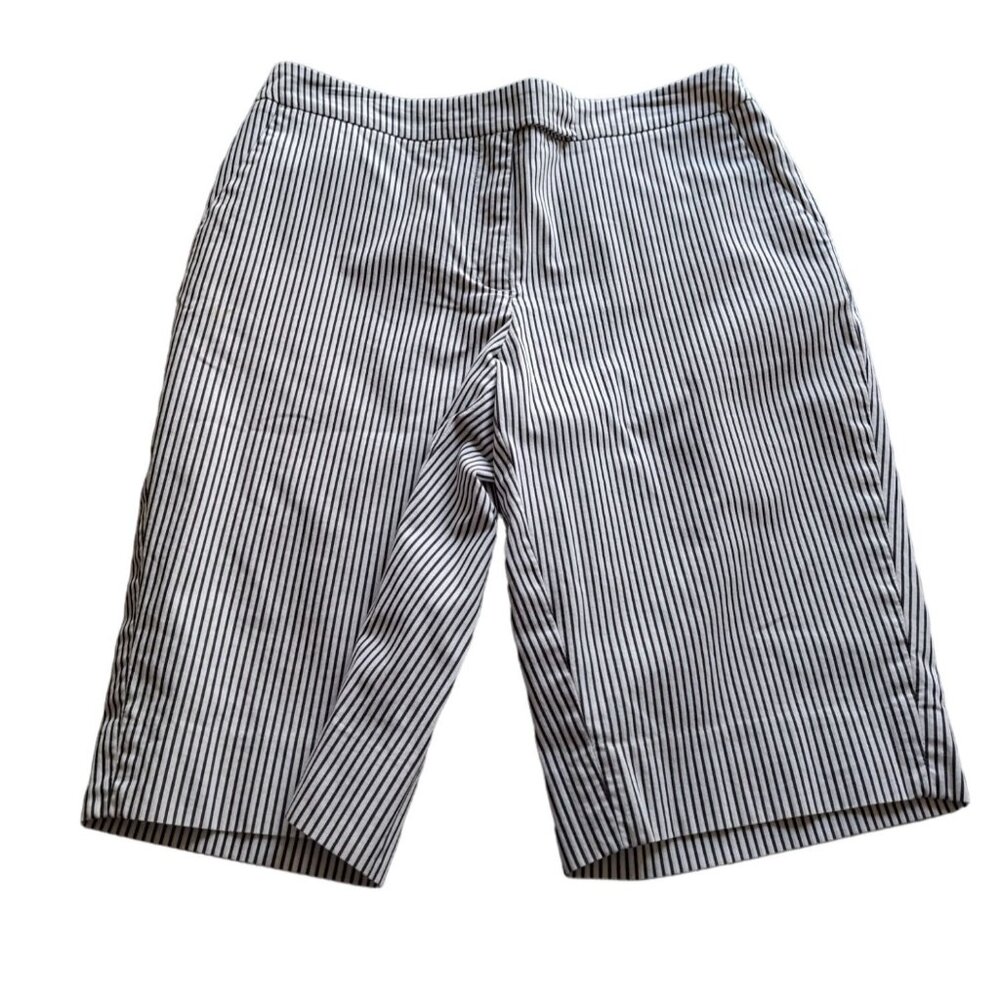 Jones New York Women Bermuda Shorts Size 4 Striped Black White Preppy Beach Golf